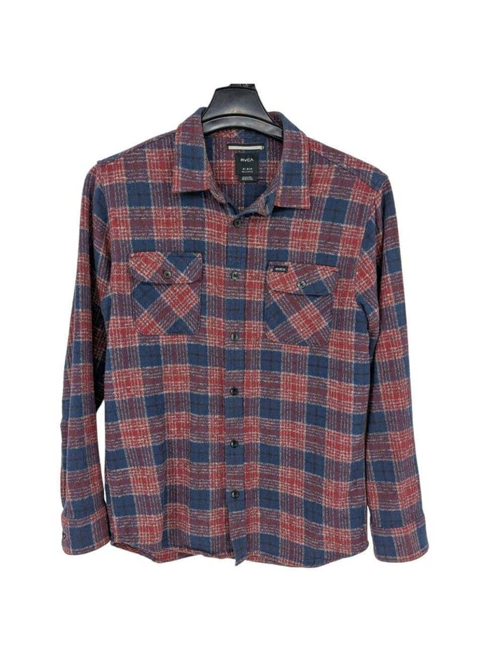 RVCA Plaid Flannel Button Up Shacket Skate Streetwear Outdoor Long Sleeve Medium